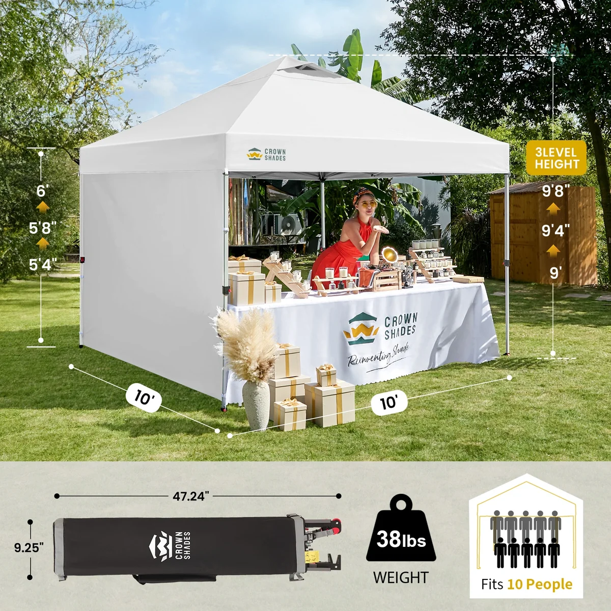 CenterLOK® 10' x 10' canopy dimensions